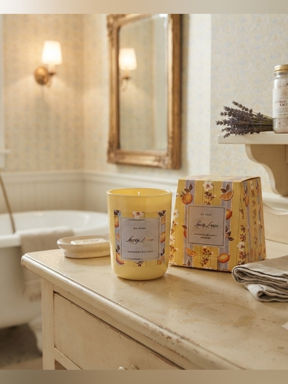 DW Home Lovely Lemon Candle - Cheerful Yellow